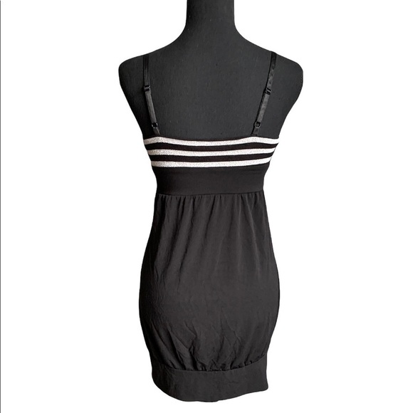 Guess Jeans Black and Silver Spaghetti strap dress Size Small - Picture 3 of 17
